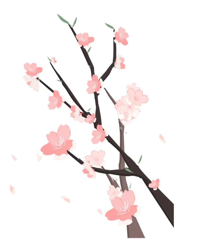 春天浪漫粉红色樱花手绘樱花梅花桃花花朵图片PNG免扣素材