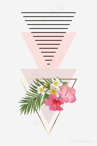 矢量手绘花卉花瓣插画