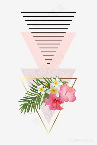 矢量手绘花卉花瓣插画