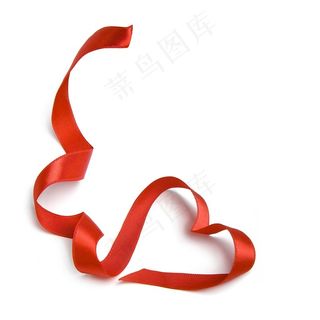 高清心形红色丝带图片
