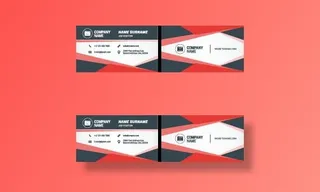 红色主题商务名片矢量素材