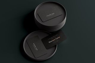 高端暗黑文具类文创VI样机模板