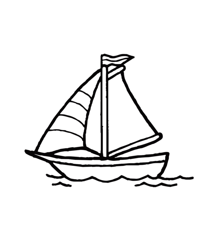 小船线条简笔