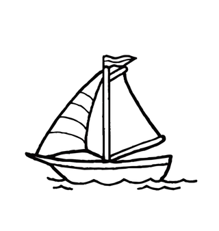 小船线条简笔