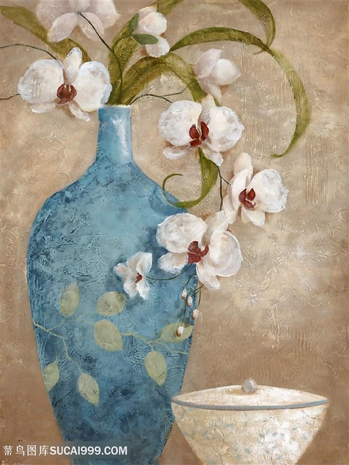 富贵瓶唯美花卉花瓶静物装饰画