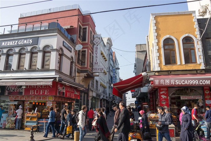 土耳其城市风光伊斯坦布尔旅游街区