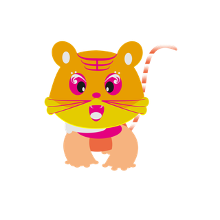 卡通小老虎PNG免抠插画素材可爱动物老虎插画贴图PNG免抠设计素材