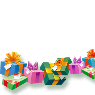 蓝色绿色红色大小礼品盒