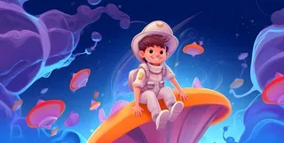宇航员太空宇宙插画海报素材背景