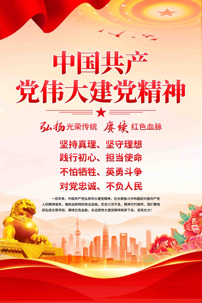 中国共产党建党精神psd模版下载