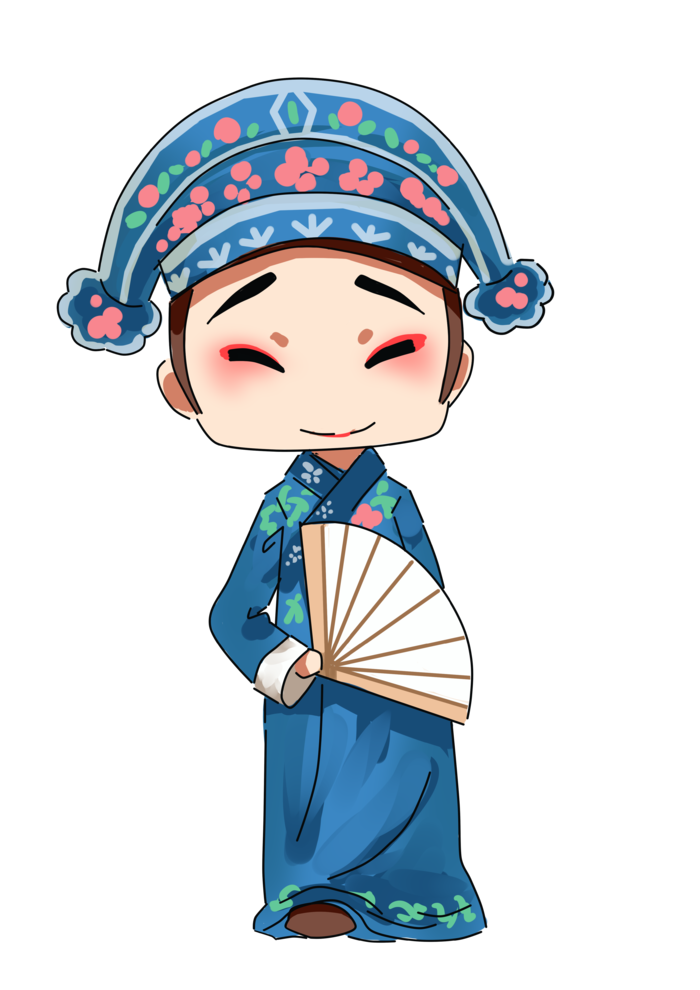 卡通京剧戏剧人物脸谱插画PNG图片 国潮中国风Q版戏剧人物PS素材