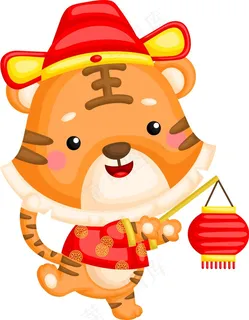 虎年打灯笼图片 虎年打灯笼图片