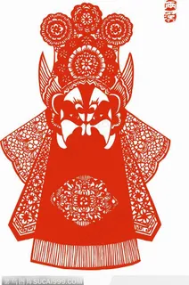 瞪眼京剧的脸谱剪纸
