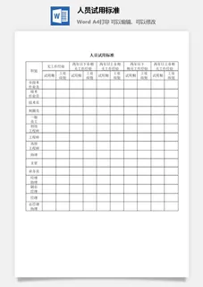 人员试用标准word模板