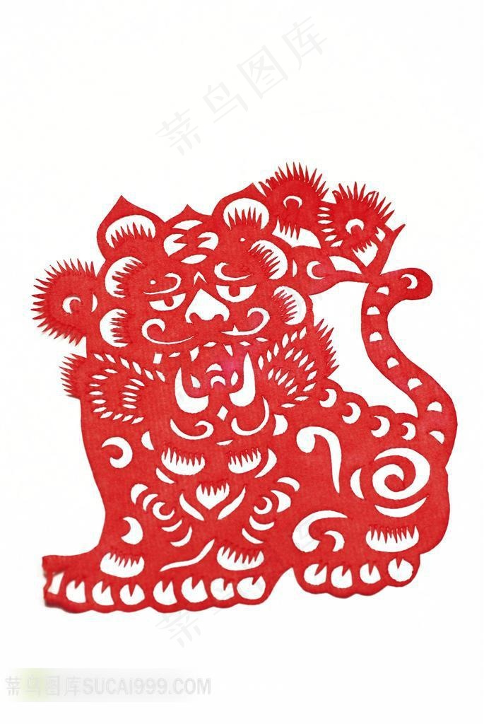 剪纸虎设计素材