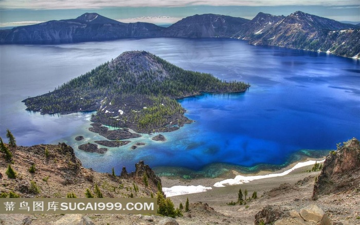 唯美山川和湖泊素材图片