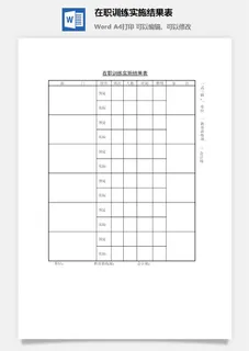 在职训练实施结果表word模板 在职训练实施结果表word模板