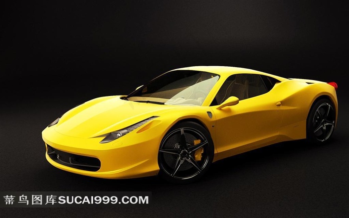 黄色时尚精美跑车