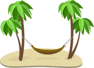 椰子树海南旅游卡通