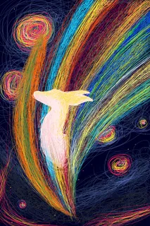 色彩线圈艺术插画PSD素材