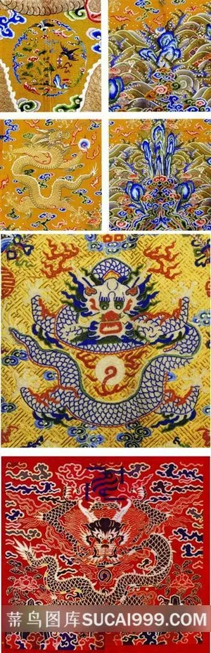精美的龙纹图案刺绣素材图片