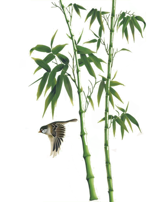 竹子水墨画中国风国画墨水书法竹子画