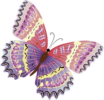 卡通动画动画蝴蝶免扣PNG手绘插画图片素材 (145)