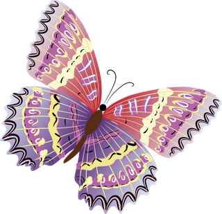 卡通动画动画蝴蝶免扣PNG手绘插画图片素材 (145)