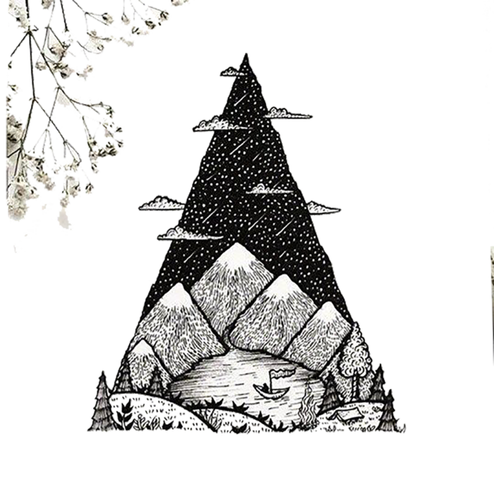 三角卡通简笔