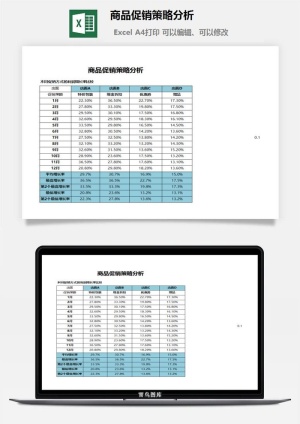 商品促销策略分析excel模板