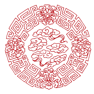 红色喜庆简约风传统吉祥纹样纹路纹理免扣PNG素材图片 (90)