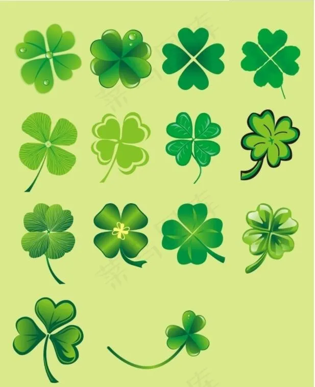 四叶草 幸运草cdr矢量模版下载