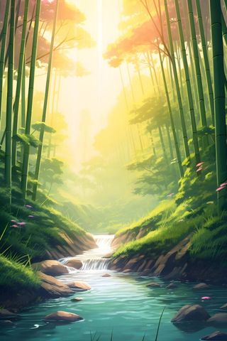 夏日竹子竹林阳光背景