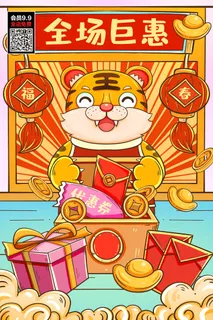 虎年大吉2022虎年海报虎年发财虎年吉祥