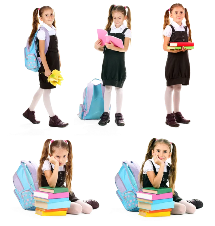 上学女孩卡通