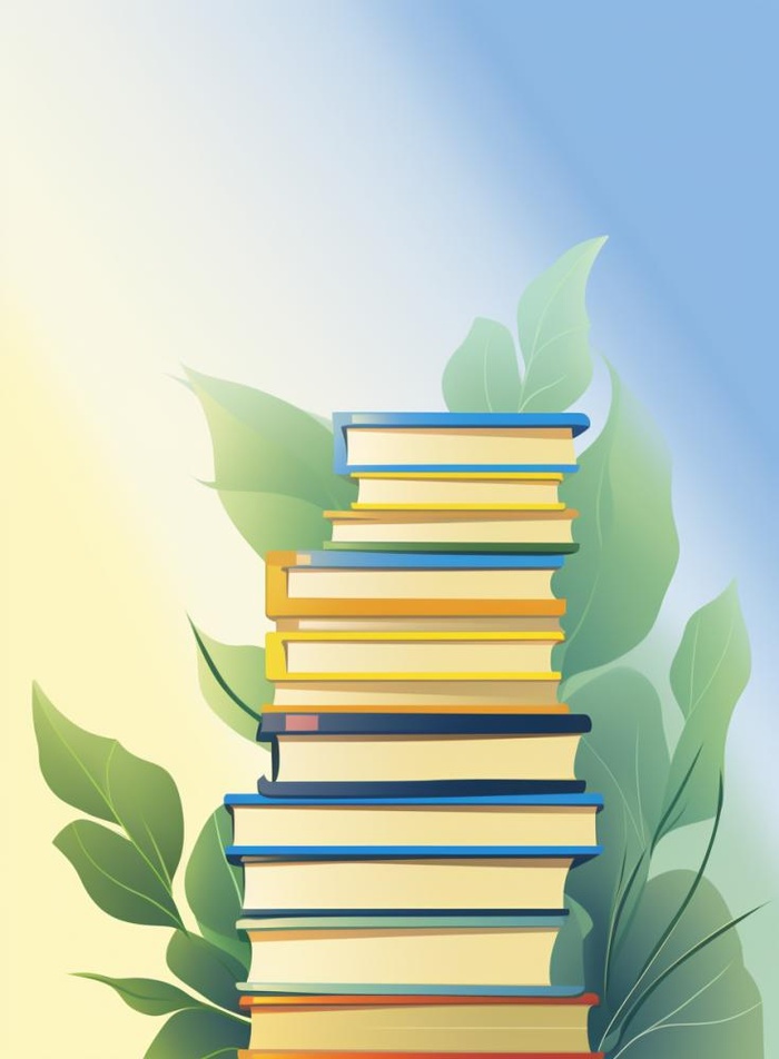 黄绿色清新渐变书籍背景