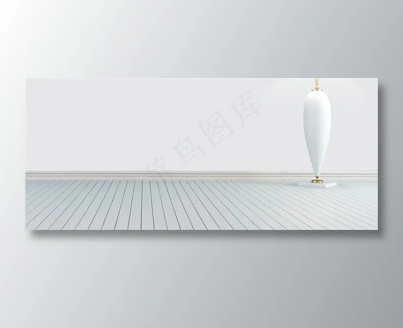 白色条纹地板banner背景素材
