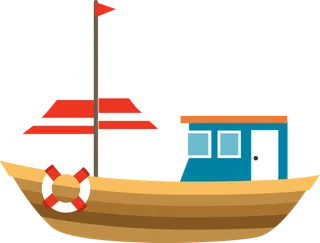 渔船帆船卡通