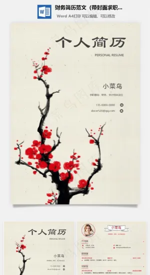 财务简历范文（带封面求职信）