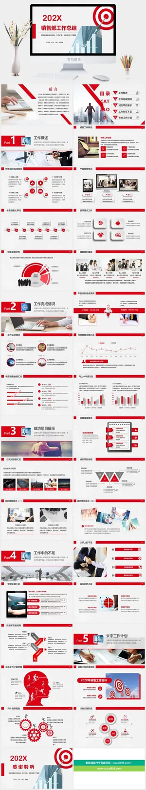 销售工作总结PPT模板预览图