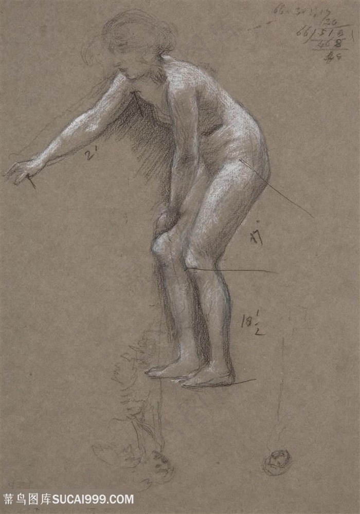 弗雷德里克 · 莱顿时尚素描人物装饰画