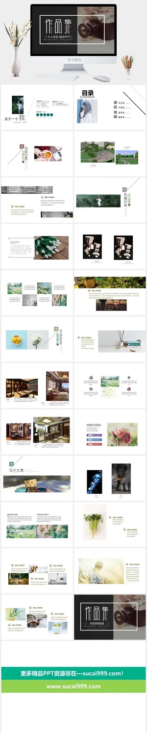 2022高端艺术作品集ppt模板预览图