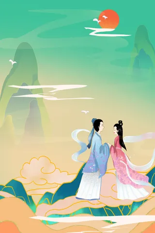 中式古典国潮来袭海报展板宣传背景图PSD设计PS模板素材