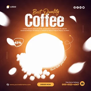 设计棕色咖啡海报