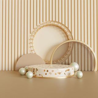 小清新电商c4d场景展台合层背景