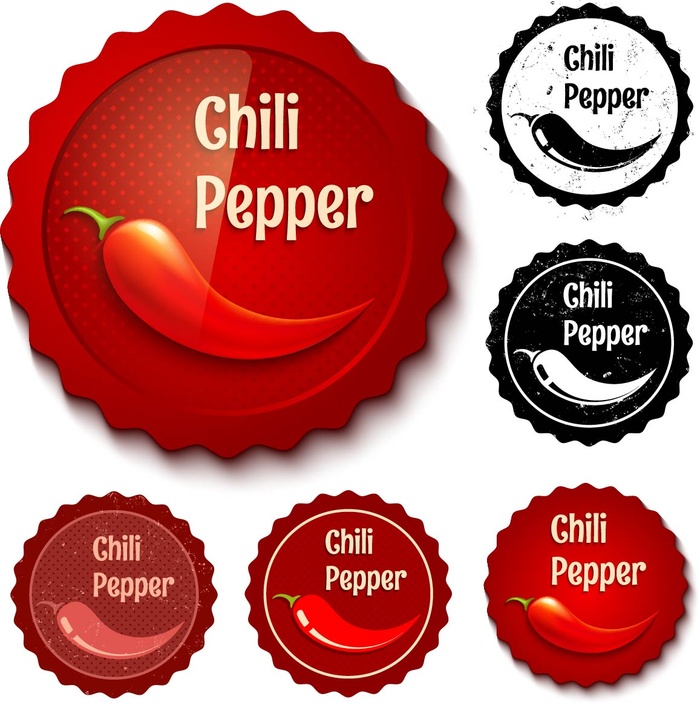 免抠复古辣椒标签