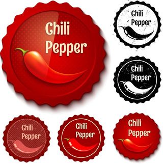 免抠复古辣椒标签