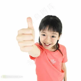 翘大拇指的女孩素材