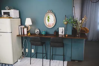 蓝色欧美复古装修风格房间