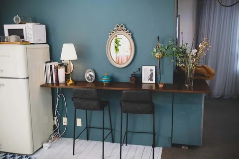 蓝色欧美复古装修风格房间 蓝色欧美复古装修风格房间